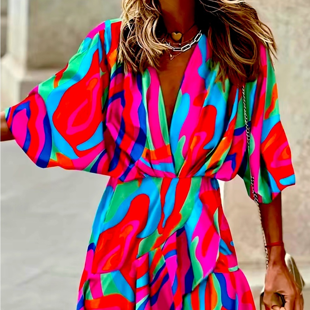 Perfect dress for Brunch…vibrant colors!!
